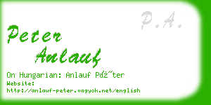 peter anlauf business card